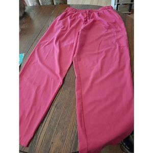 3X Samantha Mara Pink Scrub Pants Bottoms Elastic Drawstring Waist W Pockets